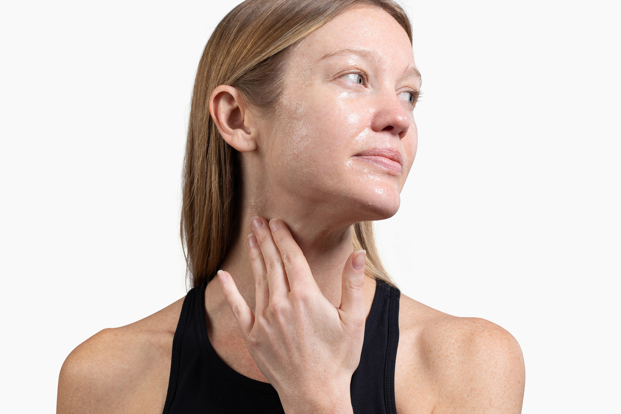 Skin before and after consistent CO2 Renew use — visible glow and tone improvement.